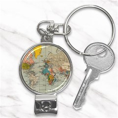 Vintage World Map Nail Clippers Key Chain by pakminggu