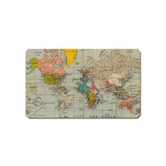 Vintage World Map Magnet (name Card) by pakminggu