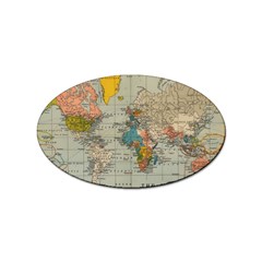 Vintage World Map Sticker Oval (10 Pack) by pakminggu