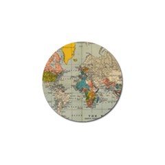 Vintage World Map Golf Ball Marker by pakminggu