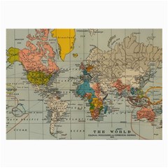 Vintage World Map Large Glasses Cloth by pakminggu