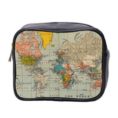 Vintage World Map Mini Toiletries Bag (two Sides) by pakminggu