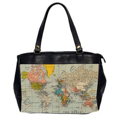 Vintage World Map Oversize Office Handbag (2 Sides) by pakminggu