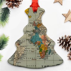 Vintage World Map Ornament (christmas Tree)  by pakminggu