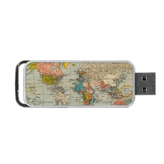 Vintage World Map Portable Usb Flash (one Side) by pakminggu