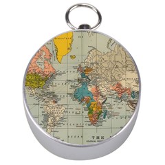 Vintage World Map Silver Compasses by pakminggu