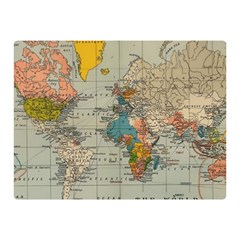 Vintage World Map Two Sides Premium Plush Fleece Blanket (mini) by pakminggu