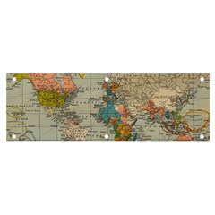 Vintage World Map Banner And Sign 6  X 2  by pakminggu