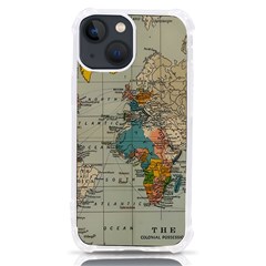 Vintage World Map Iphone 13 Mini Tpu Uv Print Case by pakminggu