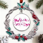 Blot-01  Metal X mas Wreath Holly leaf Ornament Front