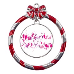 Blot-01  Metal Red Ribbon Round Ornament