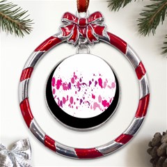 Blot-01  Metal Red Ribbon Round Ornament by nateshop