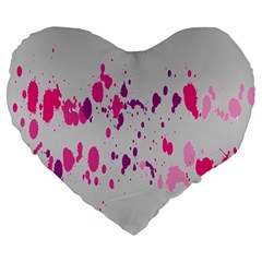 Blot-02 Large 19  Premium Heart Shape Cushions by nateshop