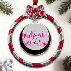 Blot-02 Metal Red Ribbon Round Ornament by nateshop