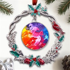 Colorful-100 Metal X mas Wreath Holly Leaf Ornament by nateshop