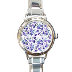 Violet-01 Round Italian Charm Watch