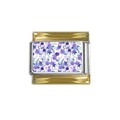 Violet-01 Gold Trim Italian Charm (9mm)