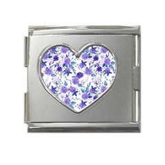 Violet-01 Mega Link Heart Italian Charm (18mm)