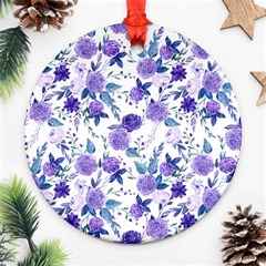 Violet-01 Round Ornament (two Sides) by nateshop