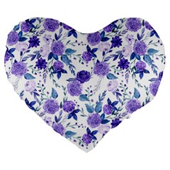 Violet-01 Large 19  Premium Heart Shape Cushions by nateshop