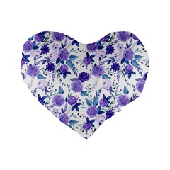 Violet-01 Standard 16  Premium Flano Heart Shape Cushions