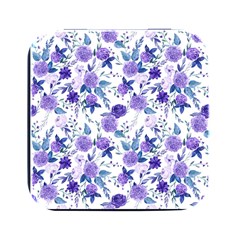 Violet-01 Square Metal Box (black) by nateshop