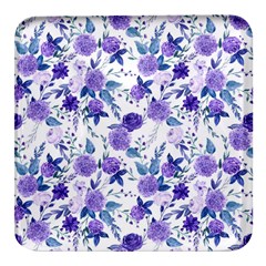 Violet-01 Square Glass Fridge Magnet (4 pack)