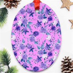 Violet-02 Oval Ornament (two Sides) by nateshop