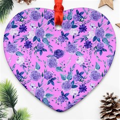 Violet-02 Heart Ornament (two Sides) by nateshop