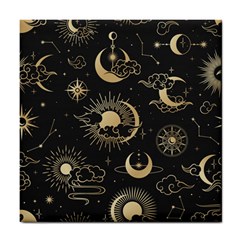 Asian Seamless Pattern With Clouds Moon Sun Stars Vector Collection Oriental Chinese Japanese Korean Tile Coaster by pakminggu