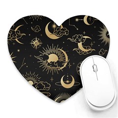 Asian Seamless Pattern With Clouds Moon Sun Stars Vector Collection Oriental Chinese Japanese Korean Heart Mousepad by pakminggu