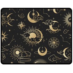 Asian Seamless Pattern With Clouds Moon Sun Stars Vector Collection Oriental Chinese Japanese Korean Two Sides Fleece Blanket (medium) by pakminggu