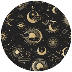 Asian Seamless Pattern With Clouds Moon Sun Stars Vector Collection Oriental Chinese Japanese Korean Wooden Puzzle Round by pakminggu