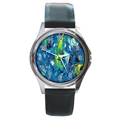 Painting-01 Round Metal Watch by nateshop