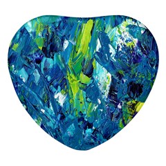 Painting-01 Heart Glass Fridge Magnet (4 pack)