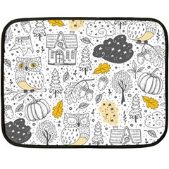 Doodle Seamless Pattern With Autumn Elements Two Sides Fleece Blanket (mini) by pakminggu