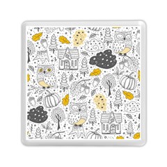 Doodle Seamless Pattern With Autumn Elements Memory Card Reader (square) by pakminggu