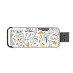 Doodle Seamless Pattern With Autumn Elements Portable Usb Flash (two Sides) by pakminggu