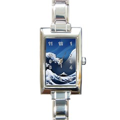 The Great Wave Off Kanagawa Rectangle Italian Charm Watch by pakminggu