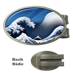 The Great Wave Off Kanagawa Money Clips (oval)  by pakminggu