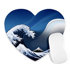 The Great Wave Off Kanagawa Heart Mousepad by pakminggu