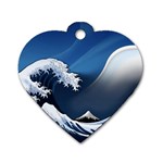 The Great Wave Off Kanagawa Dog Tag Heart (Two Sides) Front