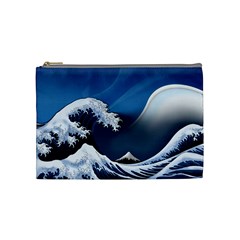 The Great Wave Off Kanagawa Cosmetic Bag (medium) by pakminggu