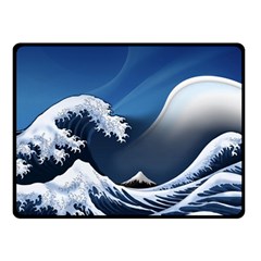 The Great Wave Off Kanagawa Two Sides Fleece Blanket (small) by pakminggu