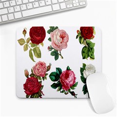 Roses-white Large Mousepad by nateshop