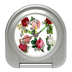 Roses-white Travel Alarm Clock by nateshop