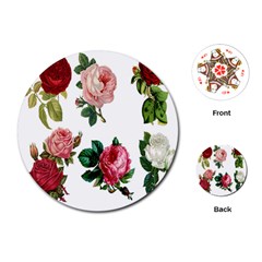 Roses-white Playing Cards Single Design (round)