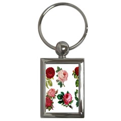 Roses-white Key Chain (rectangle) by nateshop