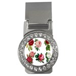 Roses-white Money Clips (CZ)  Front