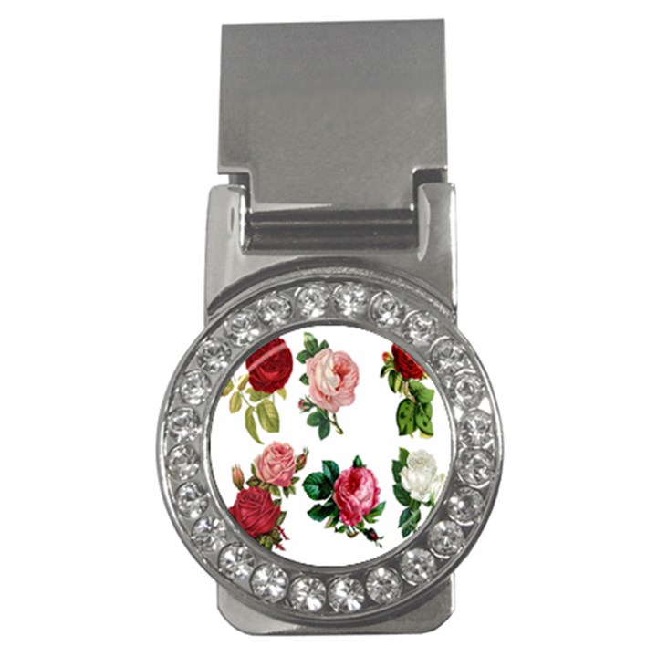 Roses-white Money Clips (CZ) 